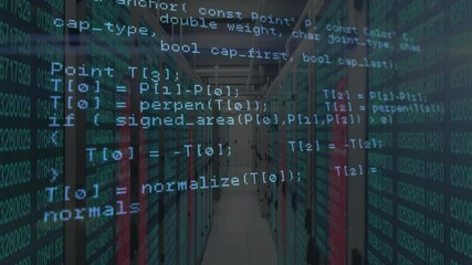 Poster - camera moving forward triggers code overlay scrolling to show C++ routines mapping server data