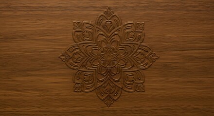 Poster - Floral wood carving texture