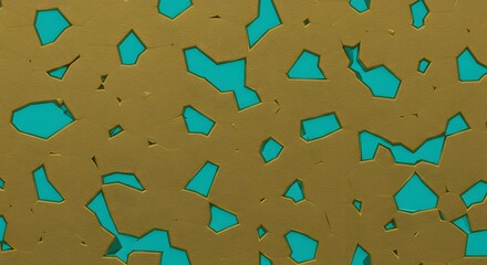 Poster - Cracked gold texture with turquoise inlay