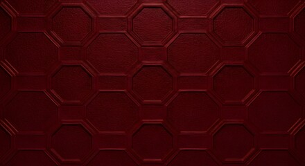 Poster - Maroon octagon pattern with embossed texture