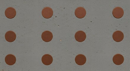 Aufkleber - Concrete texture with circular brown inlays