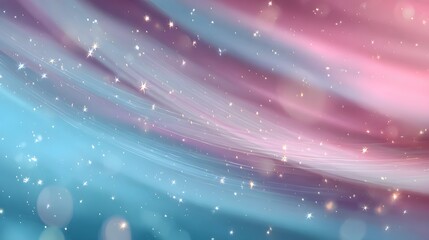 Leinwandbilder - Soft ethereal light trails in pastel blue and pink hues streaking across a smooth sparkling starry sky backdrop