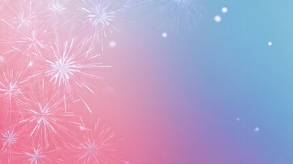 Poster - A minimalist serene background featuring a soft pastel gradient transition from blue to pink with dynamic abstract starburst elements adding a sense of movement and depth