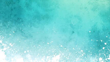 Aufkleber - Soothing aqua gradient background with delicate white splatter textures creating a calming and serene atmosphere perfect for clean modern design