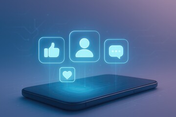 Poster - Social media engagement smartphone app icons