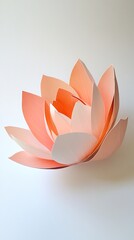Aufkleber - Abstract Petal Flower Layers with Soft Pink and Orange Tones on White Background