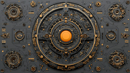 Poster - Ultra futuristic abstract digital background featuring dynamic tech elements, glowing lines, and intricate circuitry patterns. A vibrant high-tech design symbolizing innovation and digital advancement