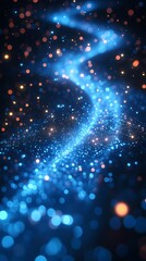 Aufkleber - Digital technology Deep blue artificial intelligence luminous particle illustration poster background