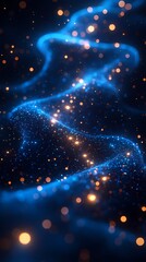 Aufkleber - Digital technology Deep blue artificial intelligence luminous particle illustration poster background