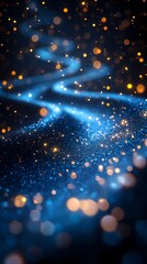 Aufkleber - Digital technology Deep blue artificial intelligence luminous particle illustration poster background