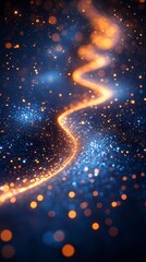 Aufkleber - Digital technology Deep blue artificial intelligence luminous particle illustration poster background