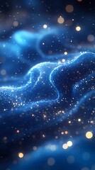 Aufkleber - Digital technology Deep blue artificial intelligence luminous particle illustration poster background