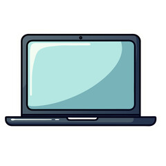 Aufkleber - Illustration of a Modern Laptop Computer Graphic with a Clean White Border