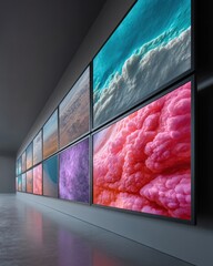 Leinwandbilder - High-Tech Weather Alert Center with Multiple Screens Showing Satellite Imagery and Climate Data for Predictive Forecasting in Modern Meteorological Monitoring