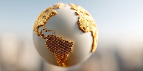 Aufkleber - Digital Globe with Export Tariff and Trade Routes Over Urban Financial Skyline Highlighting Global Commerce and Interconnected Markets in Tech Trend
