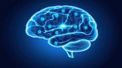 Poster - An abstract futuristic depiction of the human brain s intricate neural pathways and electrical impulses showcasing the complexity and potential of the mind s cognitive processes