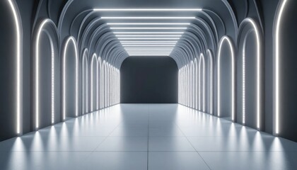 Aufkleber - Art Nouveau Architectural Interior With Fiber Optic Lighting And Organic Tech Decorative Fusion