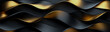 © MDOMAR - A luxurious seamless pattern made of gold and black ribbons with a 3D rendered effect on a dark gray textured background, perfect for elegant designs and sophisticated branding.