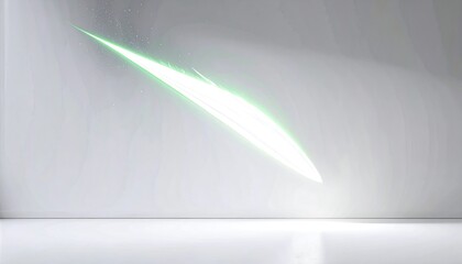 Aufkleber - Neon Green Comet Trail Illuminating A White Background Suggesting Cosmic Energy