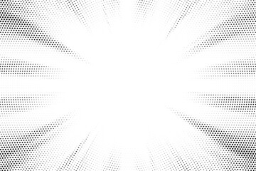 Aufkleber - Halftone gradient sun rays pattern. Abstract halftone vector dots background. monochrome dots pattern. Vector background in comic book style with sunburst rays and halftone. Retro pop art design.