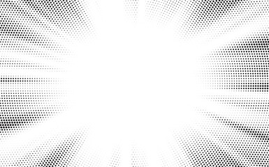 Poster - Transparent PNG available Halftone gradient sun rays pattern. Abstract halftone vector dots background. monochrome dots pattern. Vector background in comic book style with sunburst rays and halftone. 