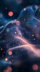 Wall Mural - Digital technology cosmic particle star Sea illustration poster background