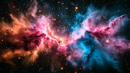 Wall Mural - Colorful nebula in deep space