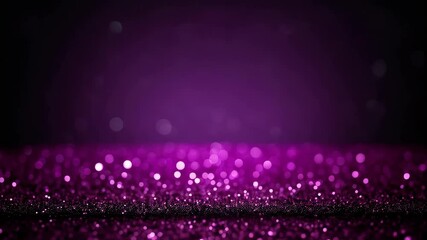 Poster - Abstract purple glitter surface illuminated by shimmering out-of-focus bokeh lights, creating a festive sparkling background, festive and elegant.