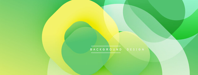Leinwandbilder - Abstract fluid shapes, vibrant green yellow hues. Modern design, smooth gradients create dynamic composition. Background element for projects.