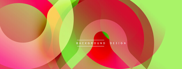 Aufkleber - Dynamic colorful layers create abstract composition. Gradient hues blend, forming modern visual experience. Smooth shapes overlap, suggesting movement.