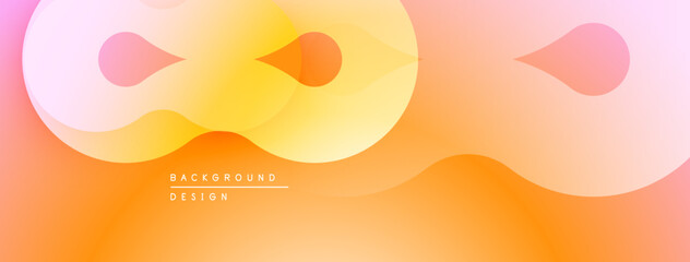 Aufkleber - Abstract fluid shapes, warm color palette. Gradient background creates soft visual flow, modern design element.