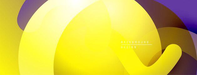 Poster - Abstract yellow purple design. Smooth gradients create flowing shapes, modern aesthetic. Minimalist composition, vibrant colors.