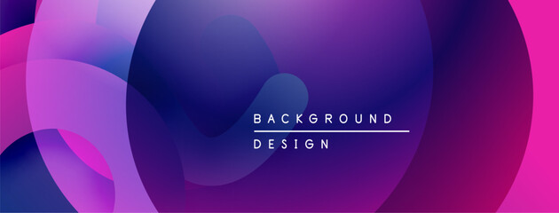 Aufkleber - Abstract purple background. Fluid shapes overlap, creating dynamic visual effect. Modern design elements present.