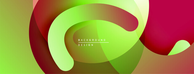Aufkleber - Abstract fluid shapes, vibrant colors blend. Modern design, smooth gradients create dynamic composition. Background suggests innovation, energy.