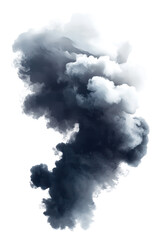 Aufkleber - Abstract grayscale image of a swirling, dark cloud formation, resembling smoke or storm clouds against a black background