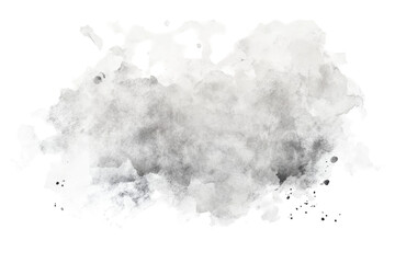 Poster - An amorphous grayscale blob, textured like smoke or clouds, with irregular edges and varying shades of gray, appearing as an abstract watercolor wash