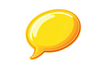 Aufkleber - Glossy, golden-yellow speech bubble with a slight 3D effect, outlined in white
