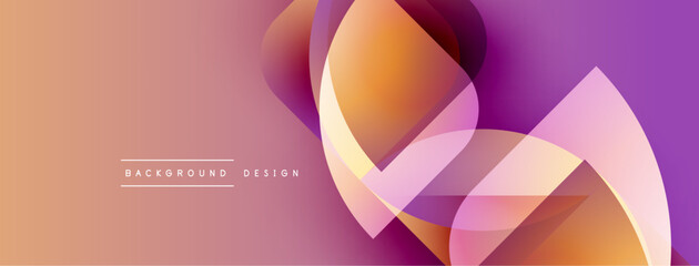 Poster - Abstract flowing shapes, warm color gradients. Peach, orange, purple hues blend smoothly. Modern design element for backgrounds.
