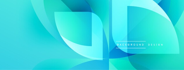 Aufkleber - Abstract fluid shapes, vibrant turquoise hues, modern design. Gradient layers create dynamic visual texture. Minimalist aesthetic.