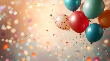 Wall Mural - colorful birthday balloons.