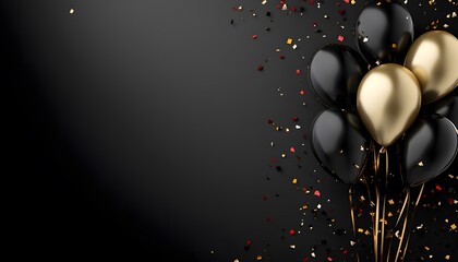 Wall Mural - festive black friday: balloons, confetti.