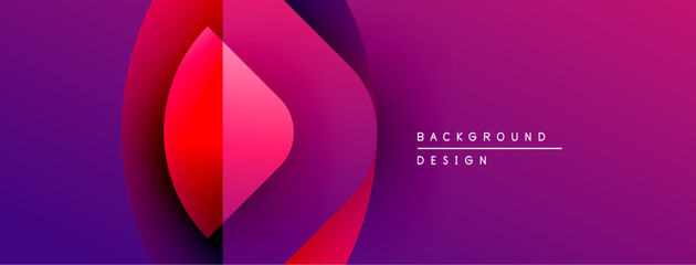 Poster - Abstract vibrant design. Overlapping circles create dynamic visual effect. Purple, pink, red hues dominate composition. Modern, sleek aesthetic.