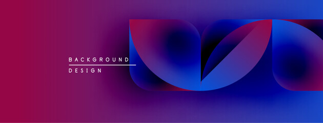 Poster - Abstract gradient banner. Vivid purple, blue hues blend. Modern design elements create dynamic visual impact. Text reads background design.
