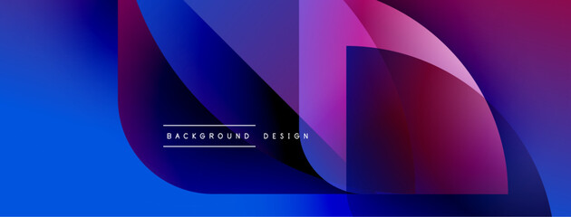 Poster - Abstract gradient shapes overlap, creating dynamic visual effect. Blue transitions to purple, modern design element.