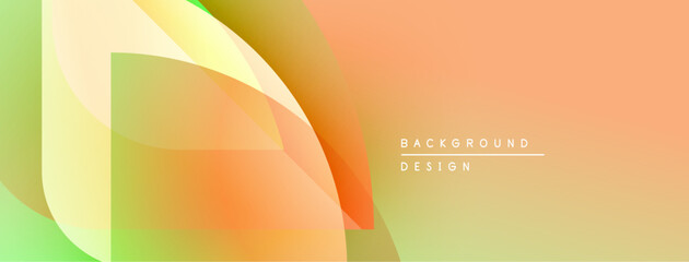 Poster - Abstract gradients blend, creating dynamic visual flow. Soft shapes overlap, forming modern background design. Warm, cool tones coexist.