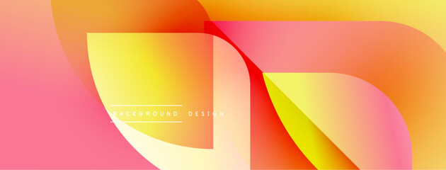 Aufkleber - Abstract fluid shapes, vibrant gradients. Pink, orange, yellow hues blend seamlessly. Modern design element for backgrounds.