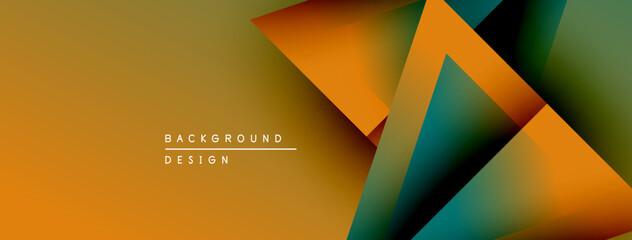Poster - Abstract geometric design. Orange, teal, green gradients overlap creating dynamic visual texture. Modern background suitable for presentations.