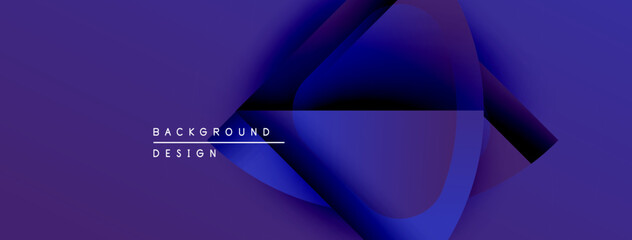 Poster - Abstract purple design features flowing shapes, gradients. Text reads background design in white lettering. Modern aesthetic.
