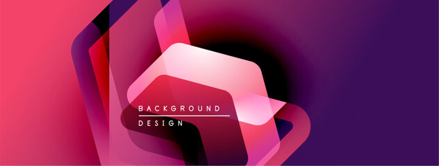 Poster - Abstract fluid shapes, vibrant pinks, purples create modern background. Text reads background design. Smooth gradients dominate composition.