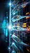 © Hospital man - Data processing event in a high-tech server room visual content futuristic environment close-up view digital transformation